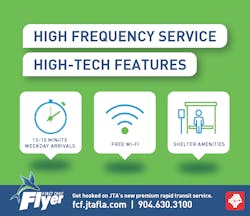 The First Coast Flyer BRT will offer wifi and frequent services in Jacksonville, Florida.