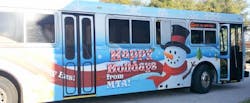The MTA Holiday Bus is driven by Santa and offers free rides to patrons through Dec. 18.