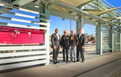 (from left): Phoenix Vice Mayor, Daniel Valenzuela, Phoenix Councilmember and Valley Metro Rail Board Chair, Thelda Williams, Matthew Salenger, local artist, Superintendent Dr. Paul Stanton, Washington Elementary School District (from left): Phoenix Vice Mayor, Daniel Valenzuela, Phoenix Councilmember and Valley Metro Rail Board Chair, Thelda Williams, Matthew Salenger, local artist, Superintendent Dr. Paul Stanton, Washington Elementary School District