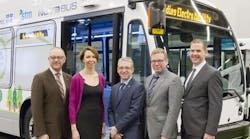 The pure-electric Nova bus STM will use offers a different branding than the rest of the fleet so residents can identify it.