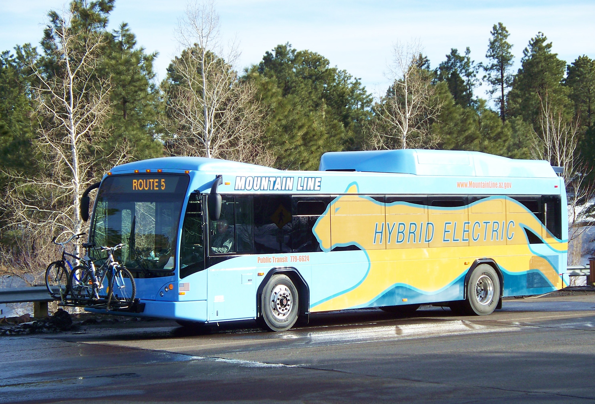 NAIPTA encourages bicycling as an easy option for transportation and provides amenities such as bike racks at connection centers, at bus stops, and on every single bus, and incentives such as allowing bikes to ride for free.