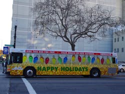 Donations may be brought to 1600 Franklin Street in Oakland, where a mini-Holiday Bus is on display to store contributions from AC Transit employees and the community. Donations may be brought to 1600 Franklin Street in Oakland, where a mini-Holiday Bus is on display to store contributions from AC Transit employees and the community.