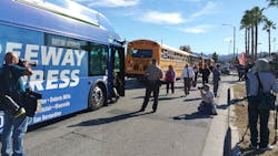 People evacuated from Inland Regional Center board buses in aftermath of San Bernardino, California terrorist attack on Dec. 2. People evacuated from Inland Regional Center board buses in aftermath of San Bernardino, California terrorist attack on Dec. 2.