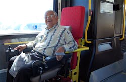Positive customer feedback on the rear-facing wheelchair option on sbX vehicles, led Omnitrans to buy them for new 40-foot buses. Positive customer feedback on the rear-facing wheelchair option on sbX vehicles, led Omnitrans to buy them for new 40-foot buses.