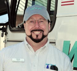 Operator Steve Sage earned this award by driving an average of 25,000 miles per year, for 40 years without a preventable accident. Operator Steve Sage earned this award by driving an average of 25,000 miles per year, for 40 years without a preventable accident.