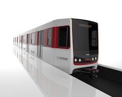 The 29.56 metres long articulated carbon steel trams will run in pairs and are designed for a maximum capacity of 48 seated passengers and more than 300 standing passengers per vehicle. The 29.56 metres long articulated carbon steel trams will run in pairs and are designed for a maximum capacity of 48 seated passengers and more than 300 standing passengers per vehicle.
