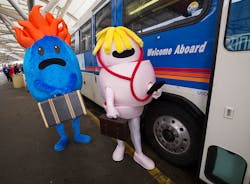 RTD urges riders to take a lesson from its new colorful friends and be safe around buses and trains.