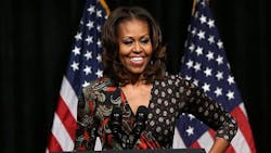 Omnitrans riders will start hearing Michelle Obama's voice on board in January. Omnitrans riders will start hearing Michelle Obama's voice on board in January.