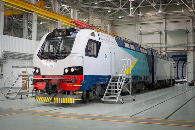 View of the Locomotive KZ8a finalized in Astana plant.