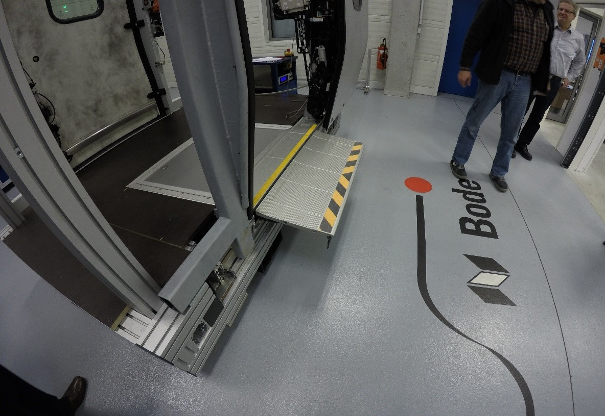 Brigthline&rsquo;s retractable gap filler extended on a prototype door.