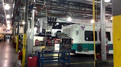 The Tempe bus garage was designs for natural gas vehicles. The buses are backed in so they can all be accessed from a common center aisle.