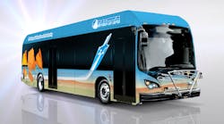 AVTA new paint scheme for electric buses.