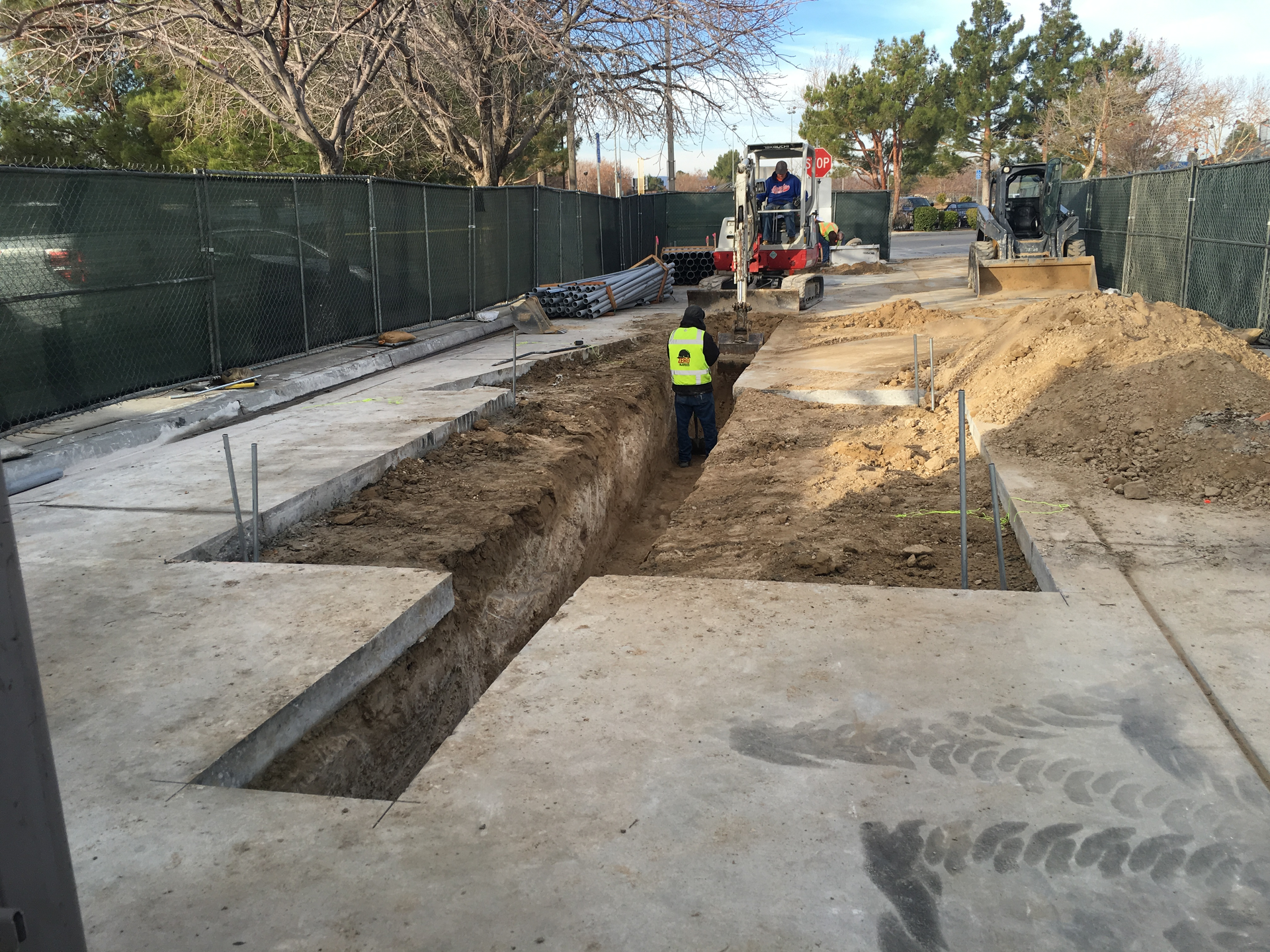 Construction of AVTA's WAVE charging station.