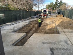 Construction of AVTA's WAVE charging station. Construction of AVTA's WAVE charging station.