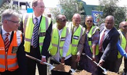 Soil turning in Dunnotar, (from left to right) Marc Granger (Gibela’s CEO), Henri Poupart-Lafarge (Alstom’s Chairman and CEO), Dr Popo Molefe (PRASA’s Chairman), Nathi Khena (PRASA’s acting CEO), Ms. Dipuo Peters (South African Minister of Transport). Soil turning in Dunnotar, (from left to right) Marc Granger (Gibela’s CEO), Henri Poupart-Lafarge (Alstom’s Chairman and CEO), Dr Popo Molefe (PRASA’s Chairman), Nathi Khena (PRASA’s acting CEO), Ms. Dipuo Peters (South African Minister of Transport).