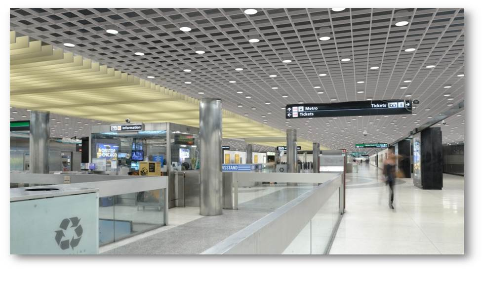 Artist rendering of Powell ceiling upgrade.