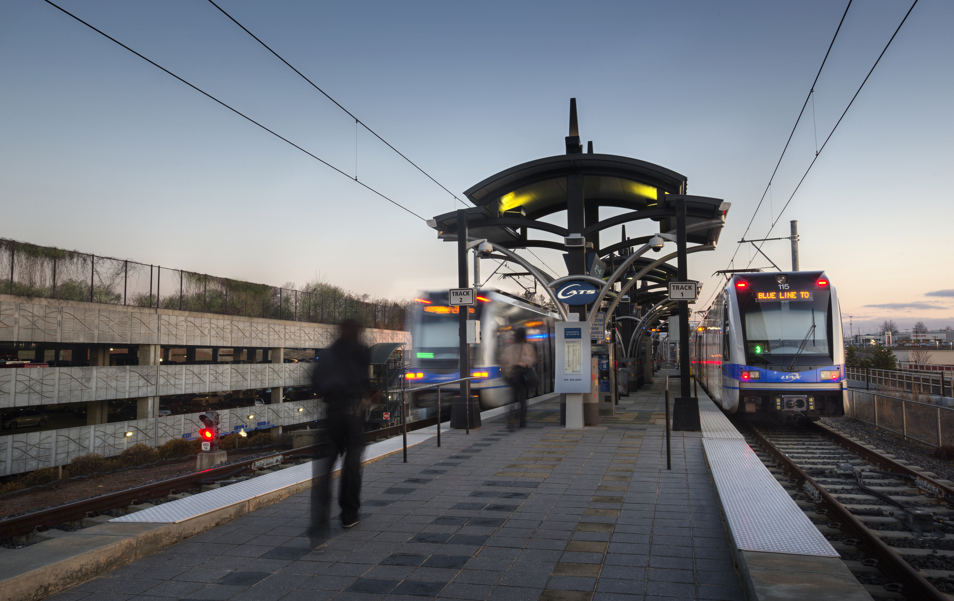 The first line of the Lynx Blue Line light rail system is 9.6 miles long.