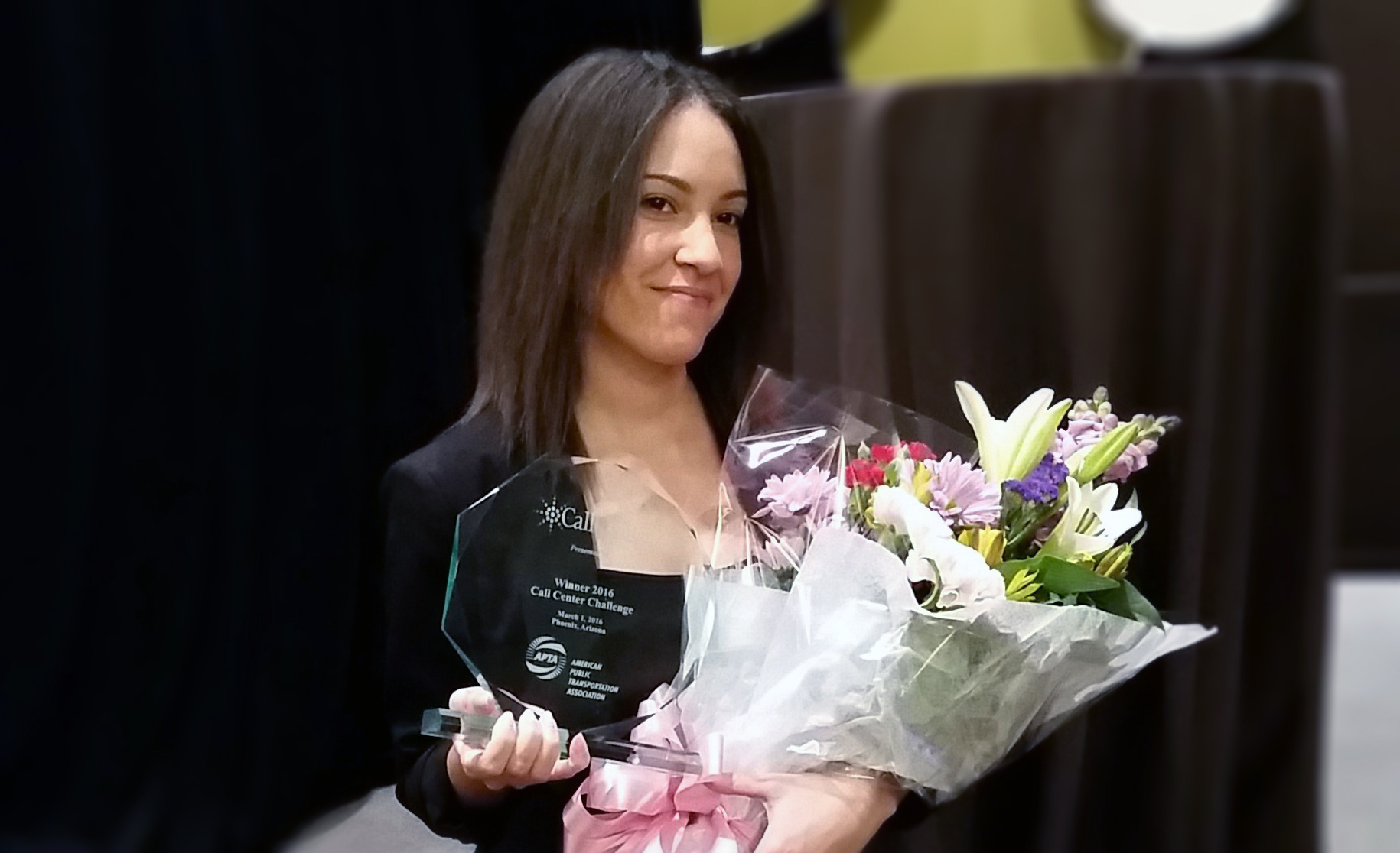 The American Public Transportation Association named York Region Transit employee Sky-Marie Simon as the 2016 APTA Call Center Challenge winner.
