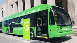 The Nova LFSe is a battery-electric bus that runs on a TM4 Sumo HD electric powertrain and 4 Volvo high voltage lithium-ion batteries in parallel. The Nova LFSe is a battery-electric bus that runs on a TM4 Sumo HD electric powertrain and 4 Volvo high voltage lithium-ion batteries in parallel.