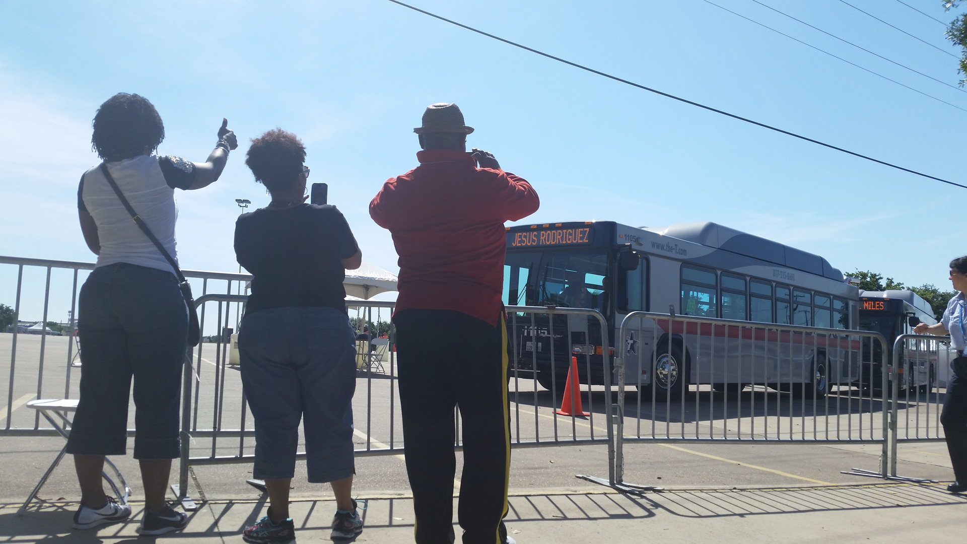 Family, friends and fellow drivers offer encouragement and support to competitors at the 2015 APTA International Bus Roadeo.