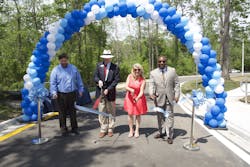 Ribbon cutting at the new turn lane at the southeast corner of the intersection of Old St. Augustine Road and Greenland Road. Ribbon cutting at the new turn lane at the southeast corner of the intersection of Old St. Augustine Road and Greenland Road.