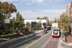Rendering of the proposed BRT route. Rendering of the proposed BRT route.