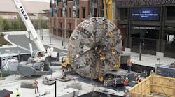 Northgate Link Extension TBM Cutterhead Being Lifted Out of UW Retrieval Shaft