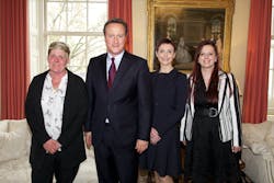 Picture shows National Express drivers Sharon Smith (left) and Anne-Marie Fearon (far right) meeting David Cameron. Picture shows National Express drivers Sharon Smith (left) and Anne-Marie Fearon (far right) meeting David Cameron.