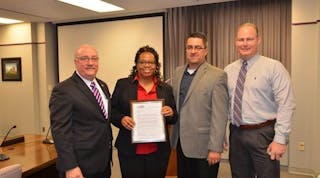 Left to Right: Executive Director and CEO Don Orseno, Senior Manager of Train Operations Shamonda Jones, Director of Metra&rsquo;s Consolidated Control Facility Dave Rodriguez and Chief Safety Officer Hilary Konczal.