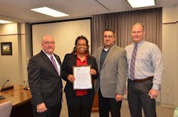 Left to Right: Executive Director and CEO Don Orseno, Senior Manager of Train Operations Shamonda Jones, Director of Metra’s Consolidated Control Facility Dave Rodriguez and Chief Safety Officer Hilary Konczal. Left to Right: Executive Director and CEO Don Orseno, Senior Manager of Train Operations Shamonda Jones, Director of Metra’s Consolidated Control Facility Dave Rodriguez and Chief Safety Officer Hilary Konczal.