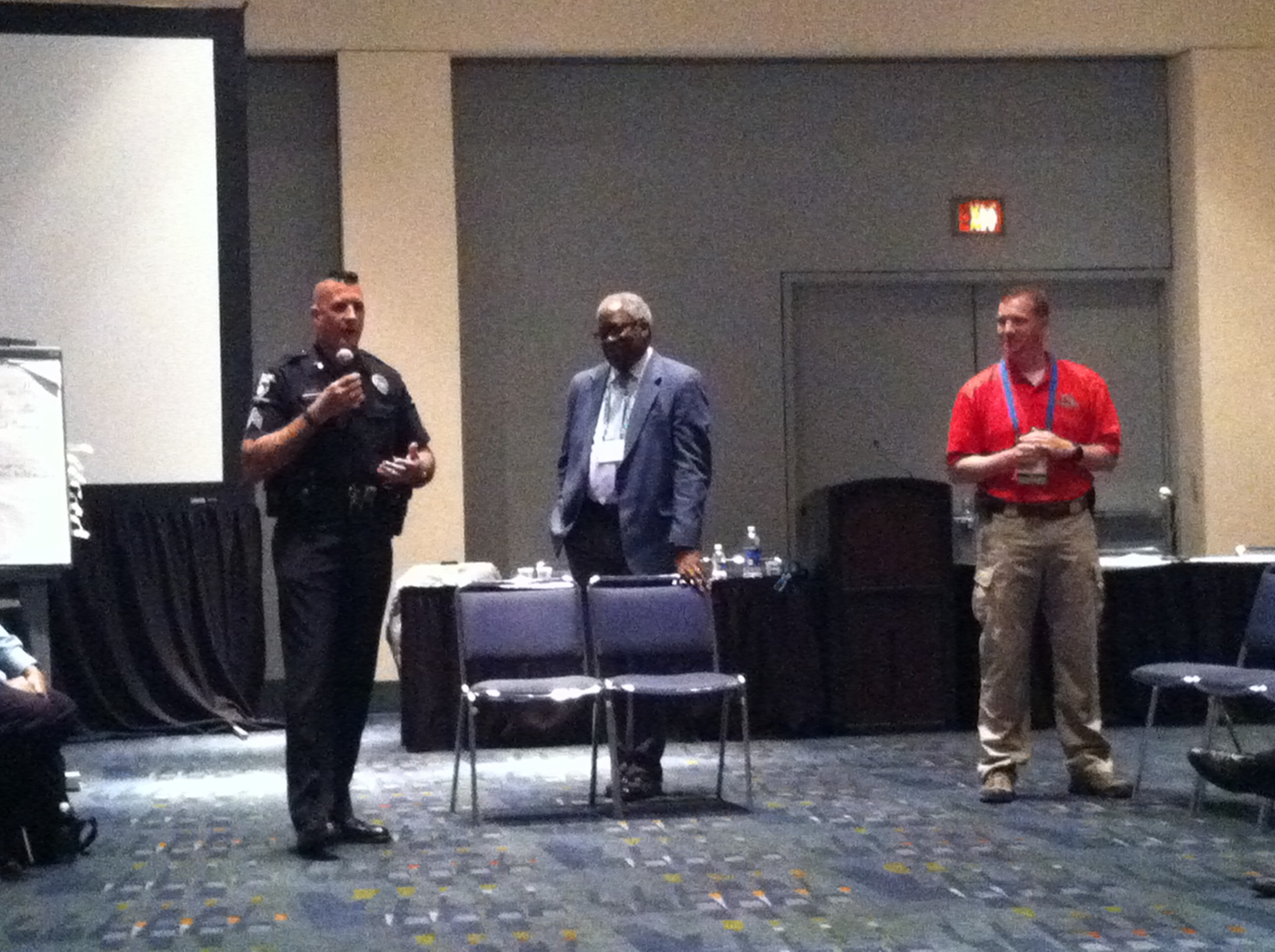 Charles Rappleyea, James Spiller and Bret Brooks host an open session on open and concealed carry laws.