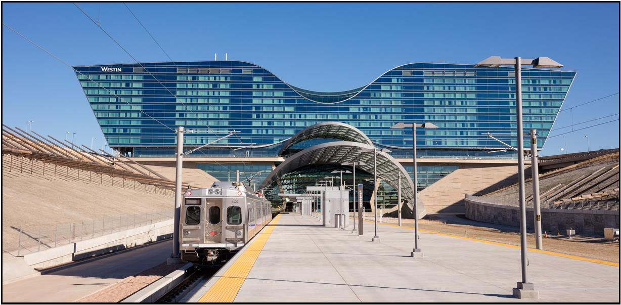 The 23-mile rail corridor links DIA to Denver&rsquo;s Union Station.