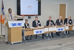 NJ Transit’s Gardner Tabonintroduces the panelists. NJ Transit’s Gardner Tabonintroduces the panelists.