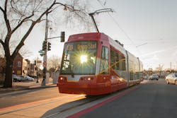 The DC Streetcar en route. The DC Streetcar en route.