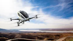 The single-seat electric drone by Ehang, named 184, is designed to transport people short to medium distances.