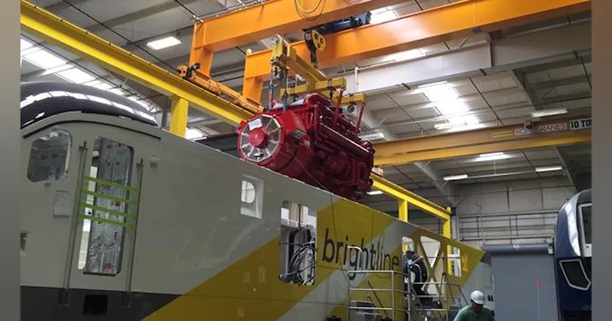 Engine Installed in First Brightline Locomotive | Mass Transit