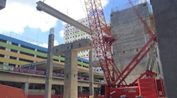 Massive concrete beams lay foundation for elevated Brightline tracks.