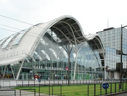 The entire western façade of the Orleans Train Station consists of large clear glass panels, flooding the interior with daylight. The entire western façade of the Orleans Train Station consists of large clear glass panels, flooding the interior with daylight.