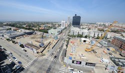 First weekend of decking work along the Purple Line Extension at the Wilshire/La Brea Station. First weekend of decking work along the Purple Line Extension at the Wilshire/La Brea Station.