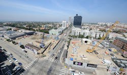 First weekend of decking work along the Purple Line Extension at the Wilshire/La Brea Station.