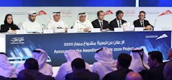 Al Tayer and Lafarge during the press conference for announcing Route 2020. Al Tayer and Lafarge during the press conference for announcing Route 2020.