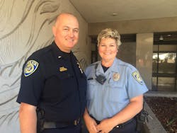 Lt. Ed Alvarez, left, and Community Service Officer Jodi Brunker, two of the lead organizers for this year’s BART participation in National Night Out. Lt. Ed Alvarez, left, and Community Service Officer Jodi Brunker, two of the lead organizers for this year’s BART participation in National Night Out.