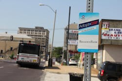 Adopt-A-Stop outside of Reliance Bank. Adopt-A-Stop outside of Reliance Bank.