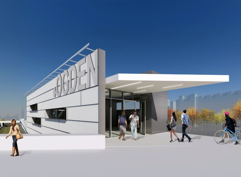 Conceptual rendering of Odgen entrance at IMD station.