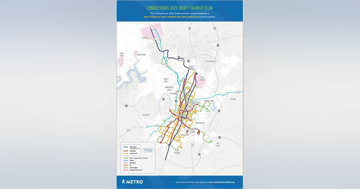 Cap Metro Line Map Capital Metro Unveils Redesigned Transit Network Proposal | Mass Transit