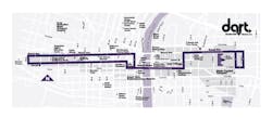 Map of DART's free downtown shuttle route. Map of DART's free downtown shuttle route.