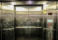 Elevator cab vandalism.