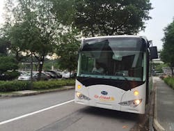 FIRST BYD PURE ELECTRIC BUS TO RUN ON SINGAPORE ROADS 57ab0e8621e0e