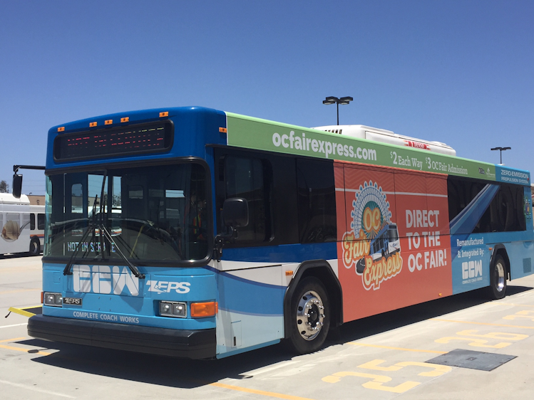 CCW Supplied OCTA with ZEPS Electric Bus for Orange County Fair Route Mass Transit