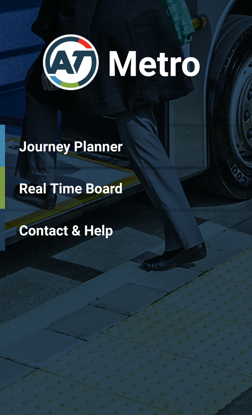 Screen grab of the new Auckland Transport app.